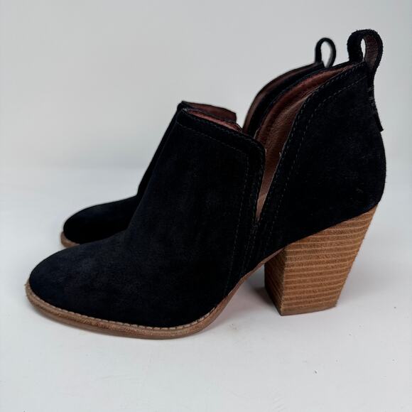 Jeffrey Campbell‎ Womens 8 Black Suede Leather "Rosalee" Block Heel Bootie - Picture 4 of 7